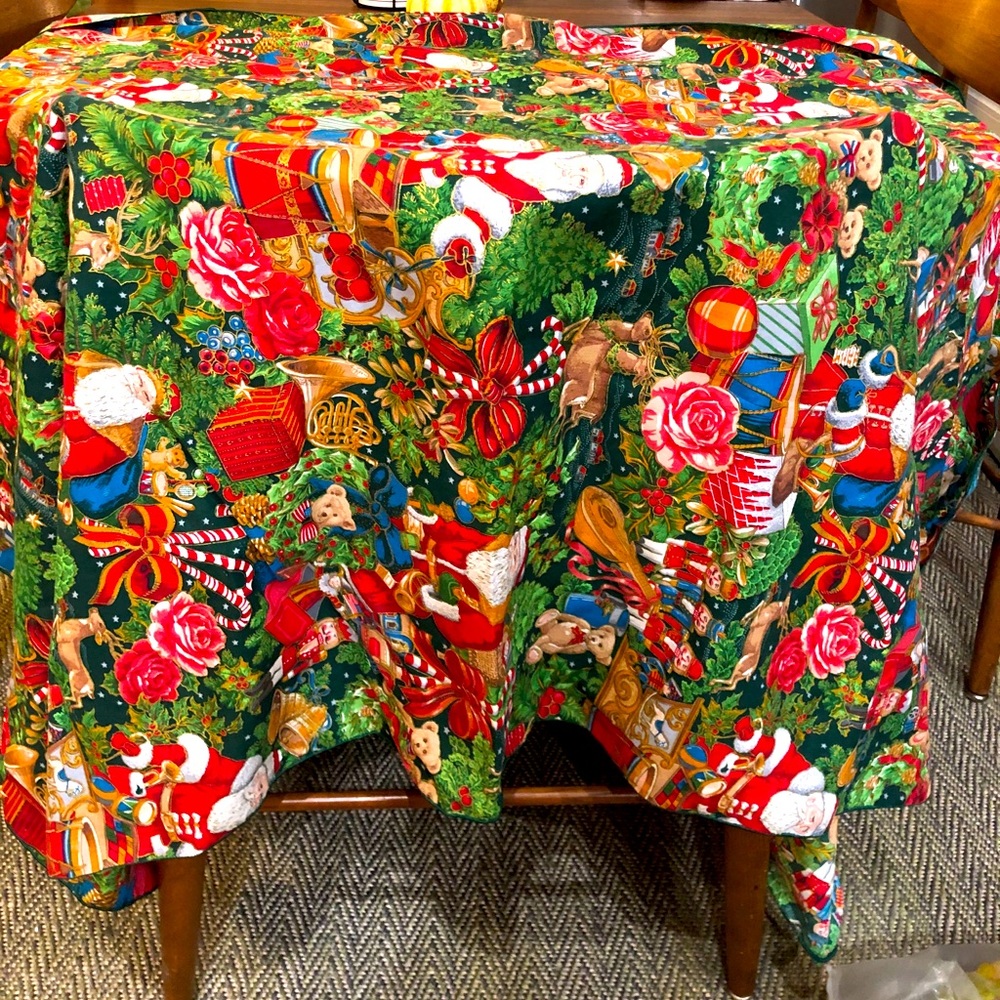 Christmas Santa Claus/Toy theme Oblong Tablecloth